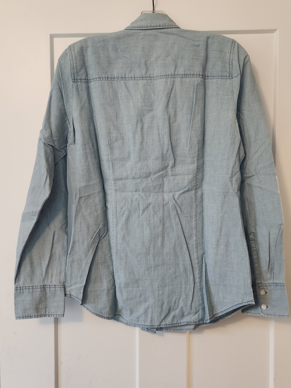 J. Crew Factory Women's Light Blue Chambray Button-Down Shirt - Picture 3 of 3